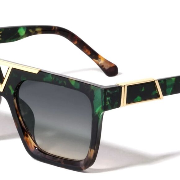 Men Women Sunglasses Fashion Green Frame‎ Oversize Driving Outdoor Stylish Gafas - Picture 2 of 3